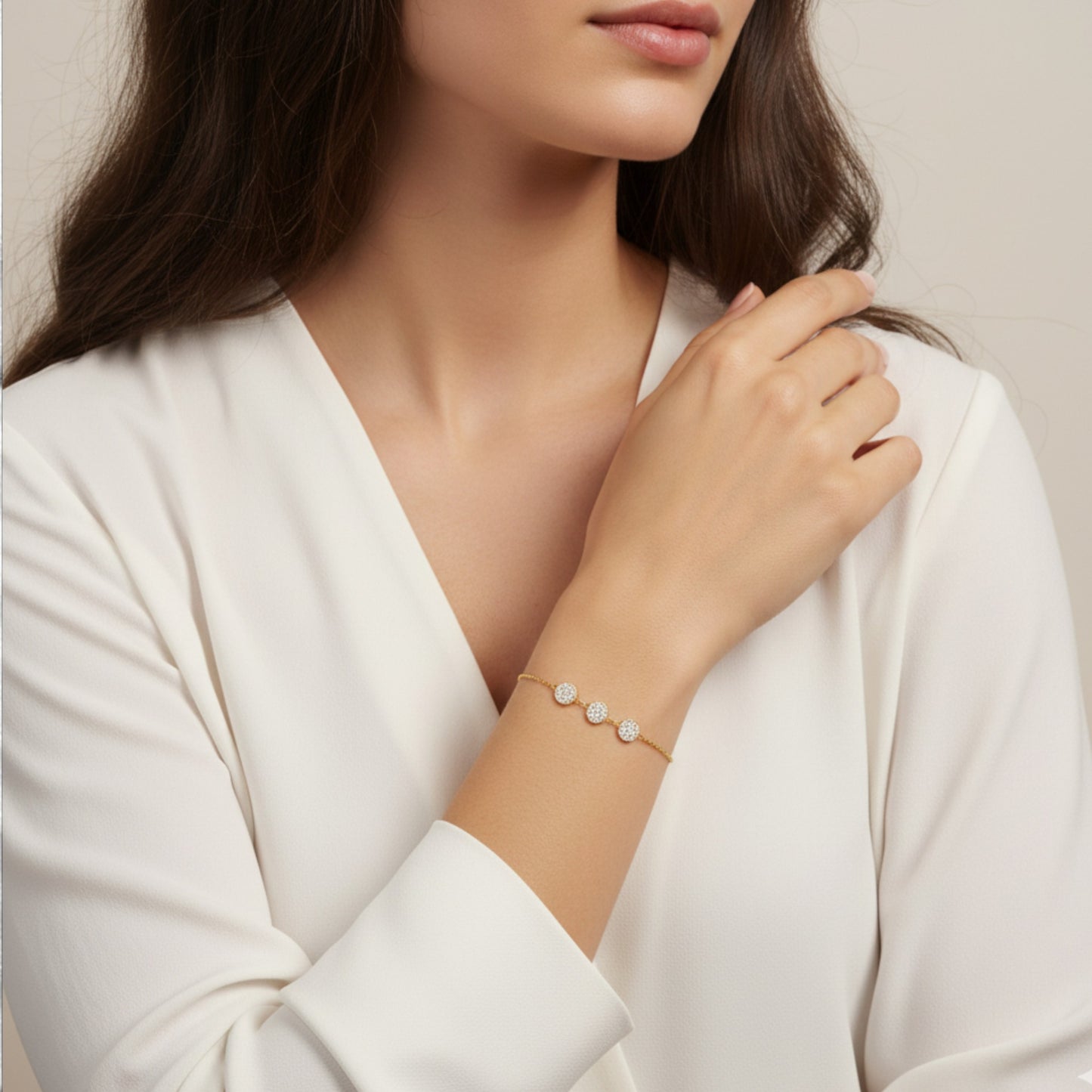 Ava Tri Diamond Bracelet in 18KT Gold