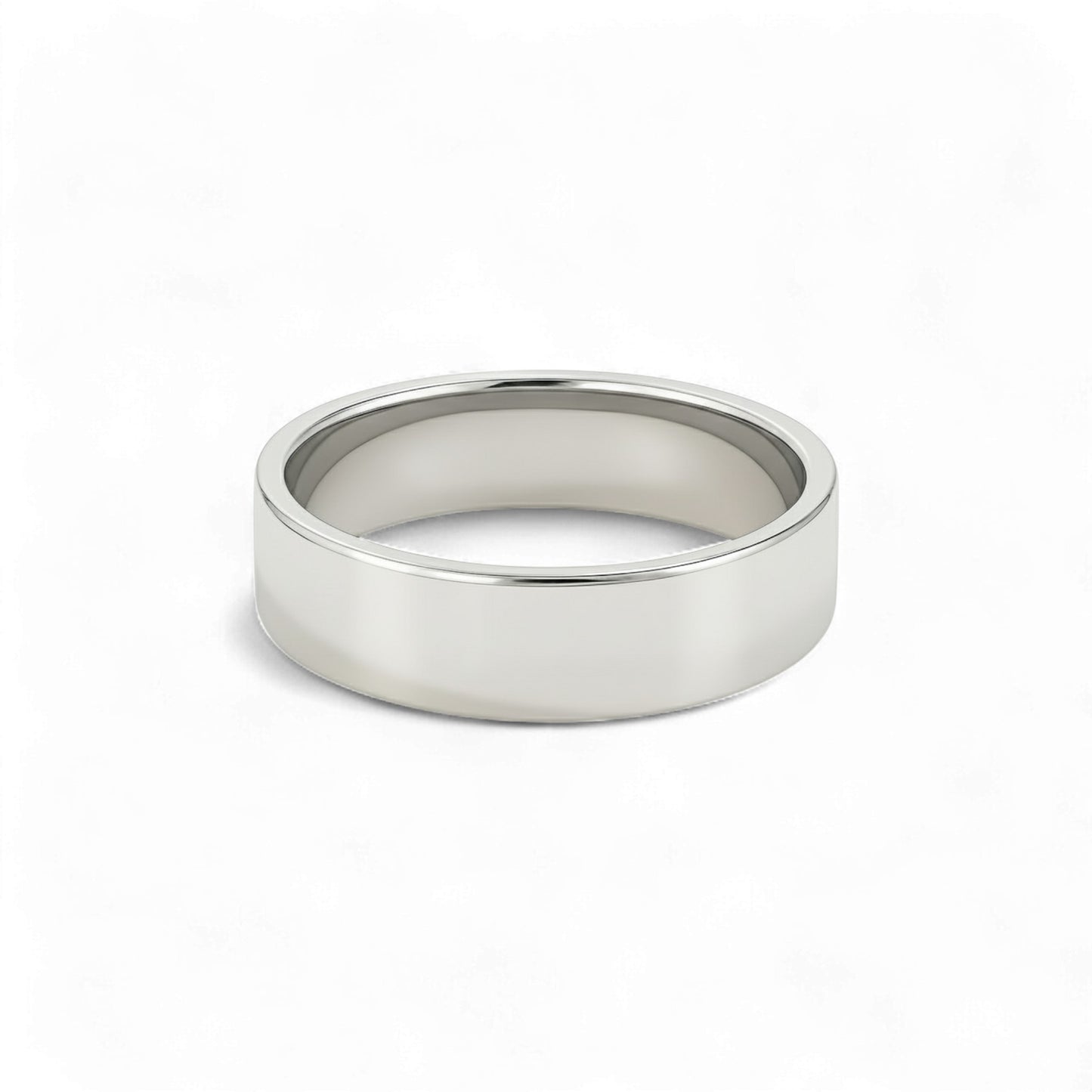 Silver ring on a white background