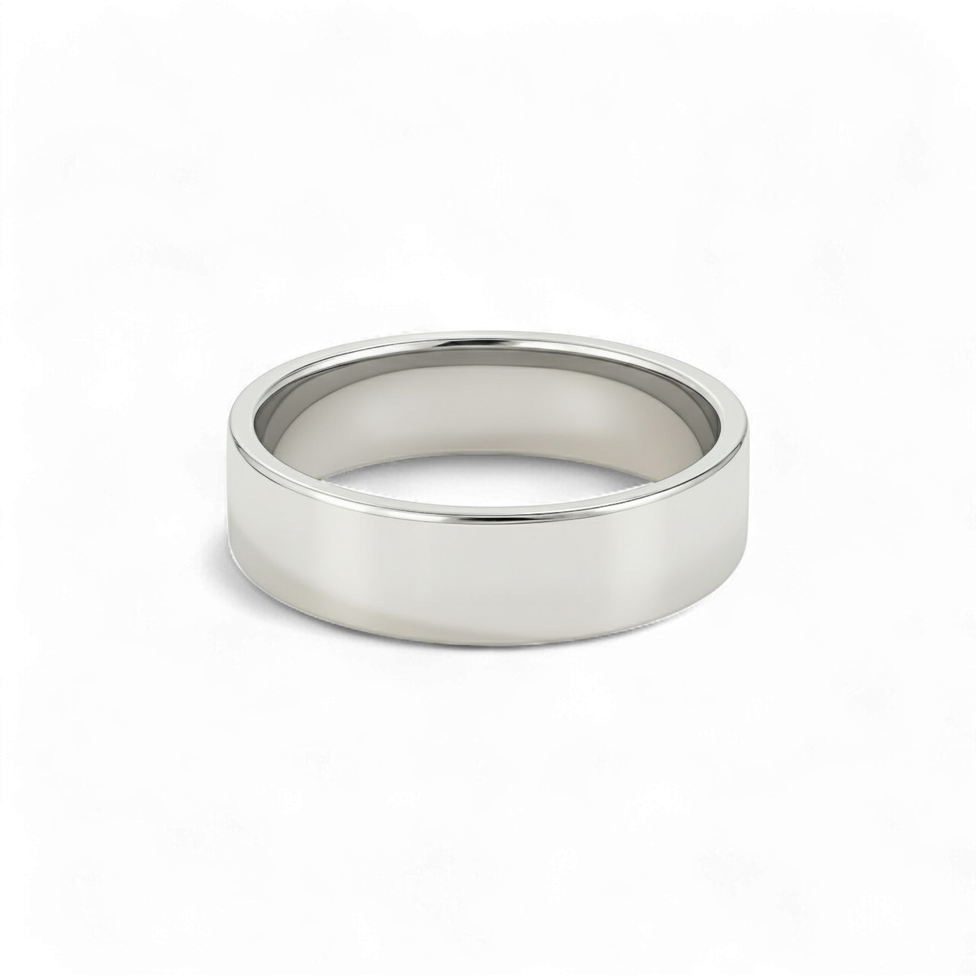 Silver ring on a white background