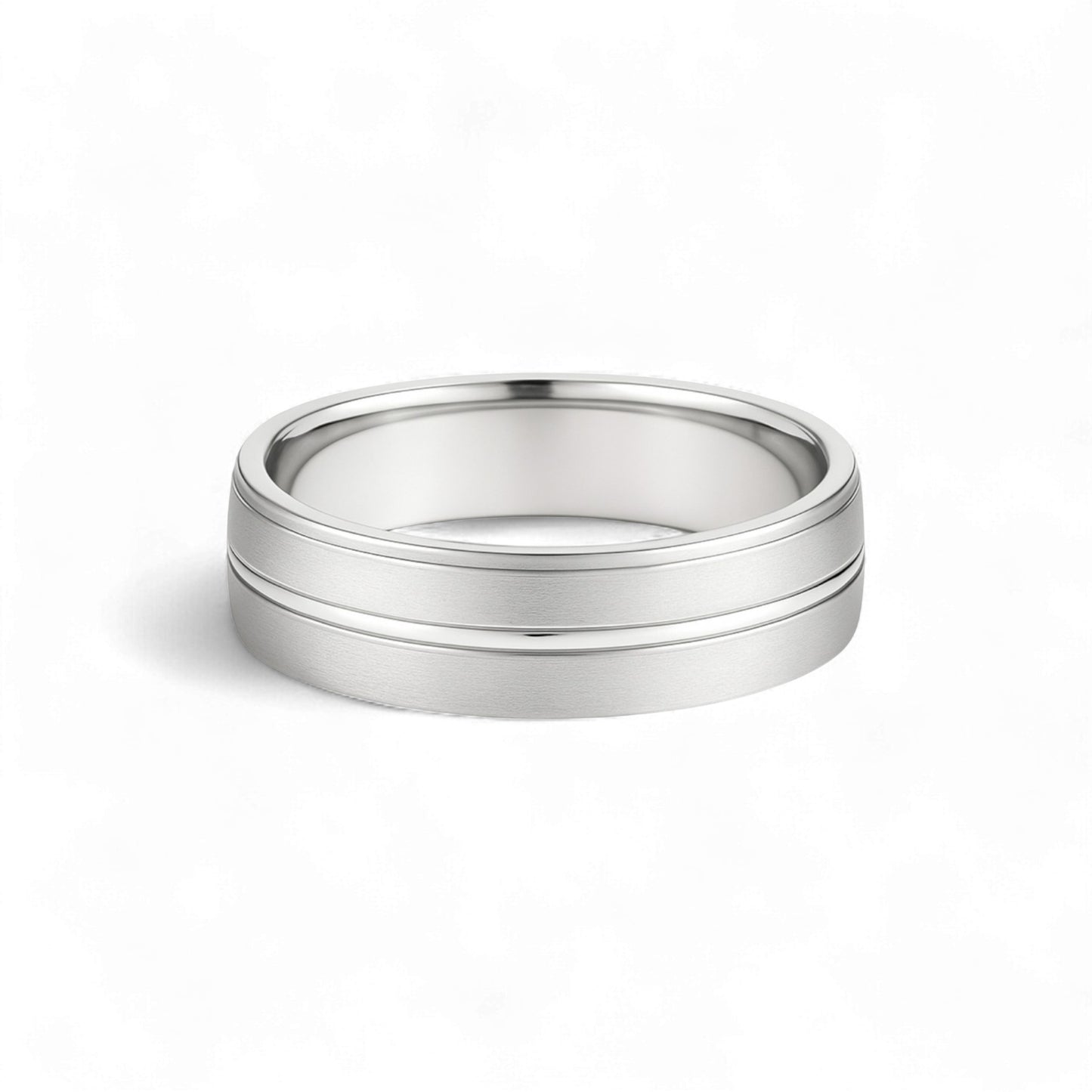 6mm Midline Sandblast Band in 18KT Gold