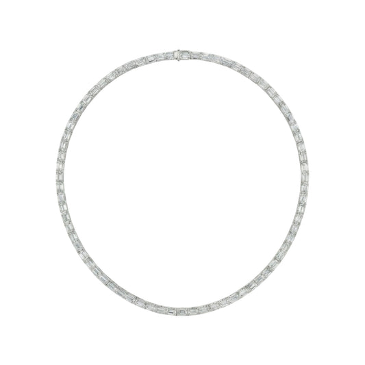 Silver necklace on a white background