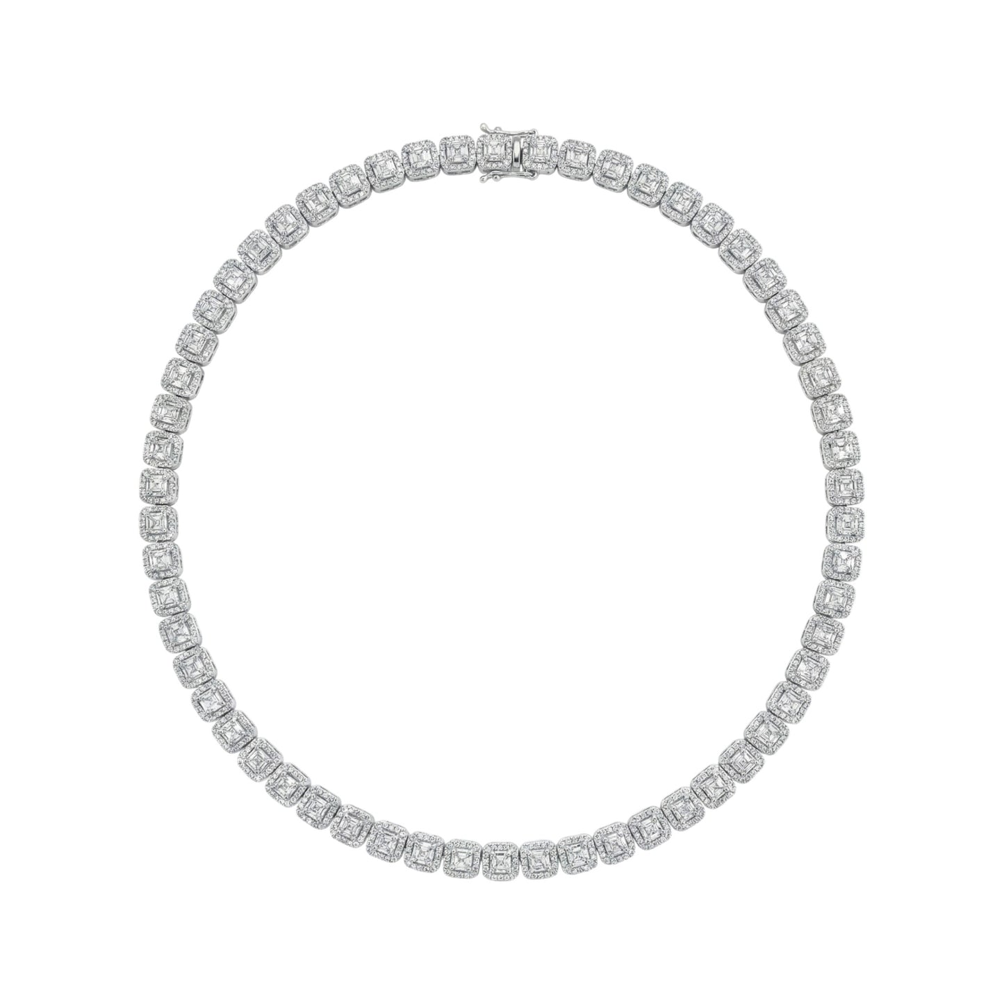 Diamond necklace on a white background