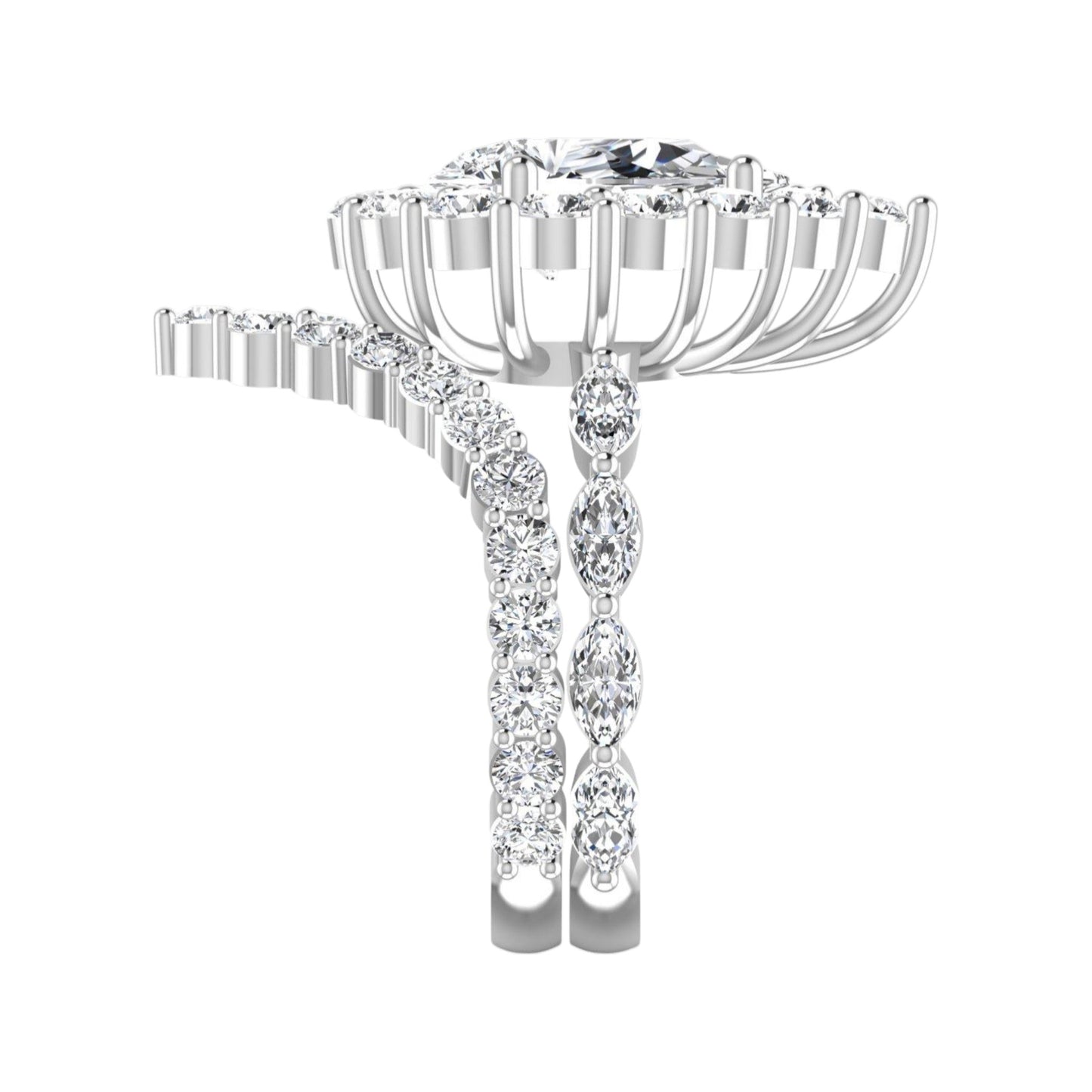Diamond earring on a white background