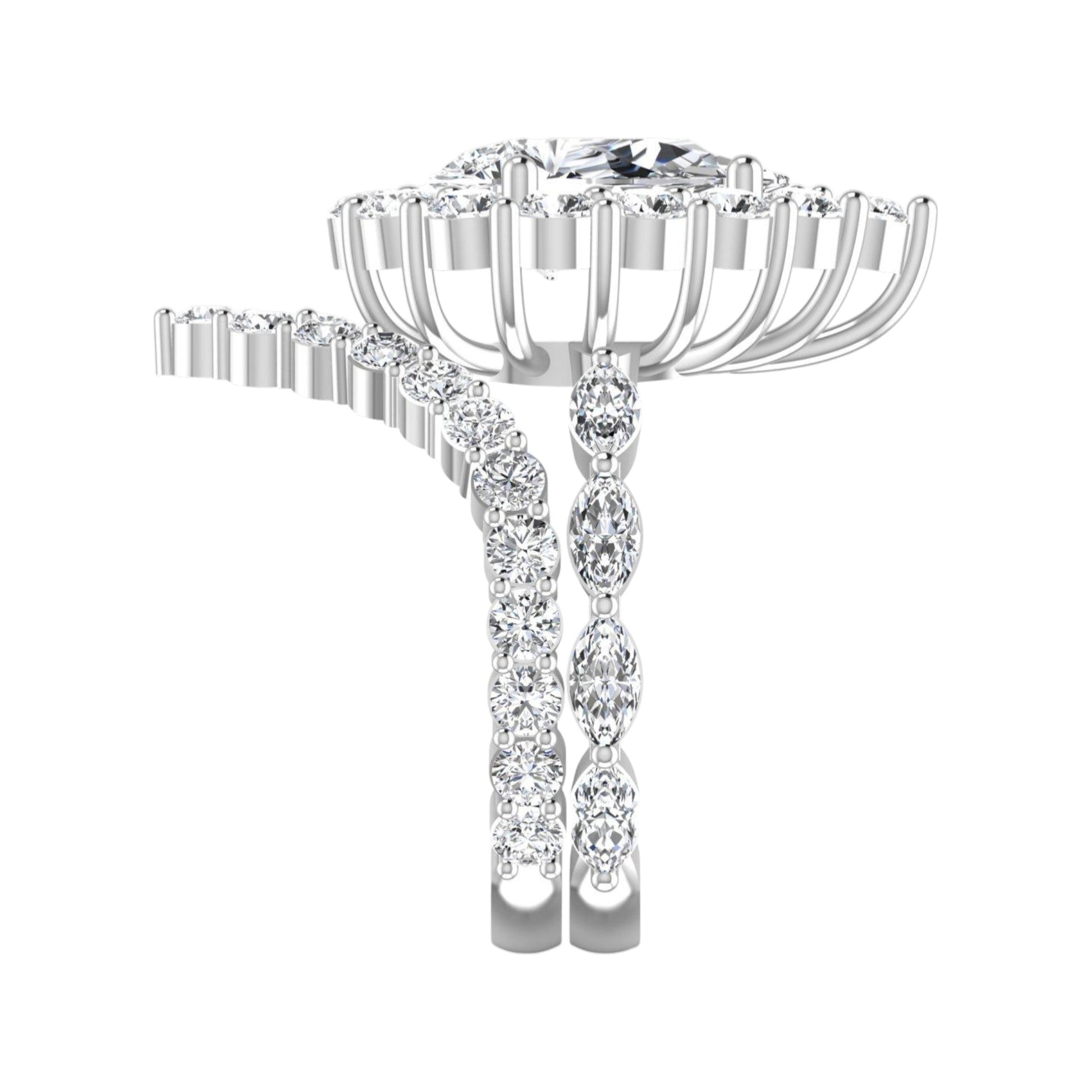 Diamond earring on a white background