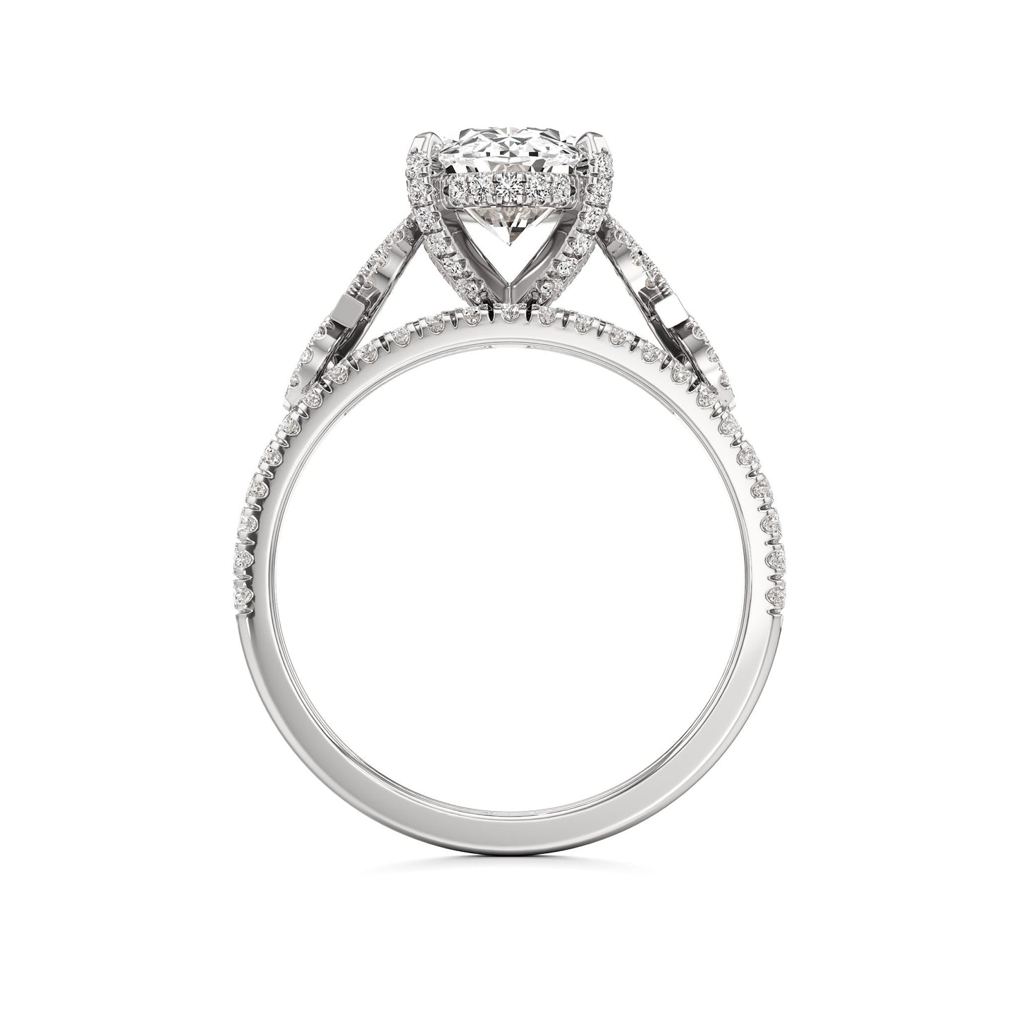 Infinie Signature Oval Cut Bride Set in 18KT Gold