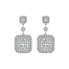 Pair of diamond earrings on a white background