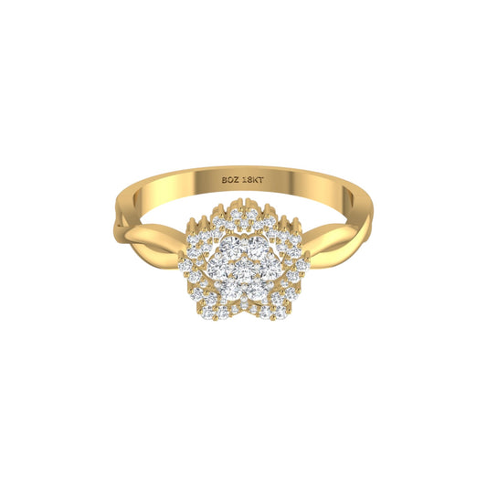 BOZ Forever Moissanite Engagement Ring in 18K Gold