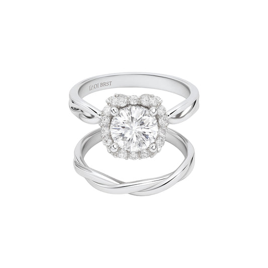 BOZ Forever Moissanite Bride Set in 18K Gold