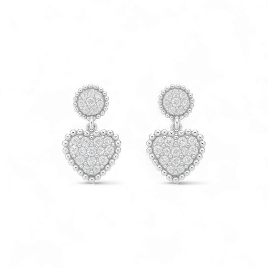 Ava Heart Drop Diamond Earring in 18K Gold