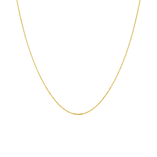 Gold chain necklace on a white background