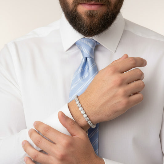 Baguette Moissanite Tennis Bracelet in 925 Sterling Silver