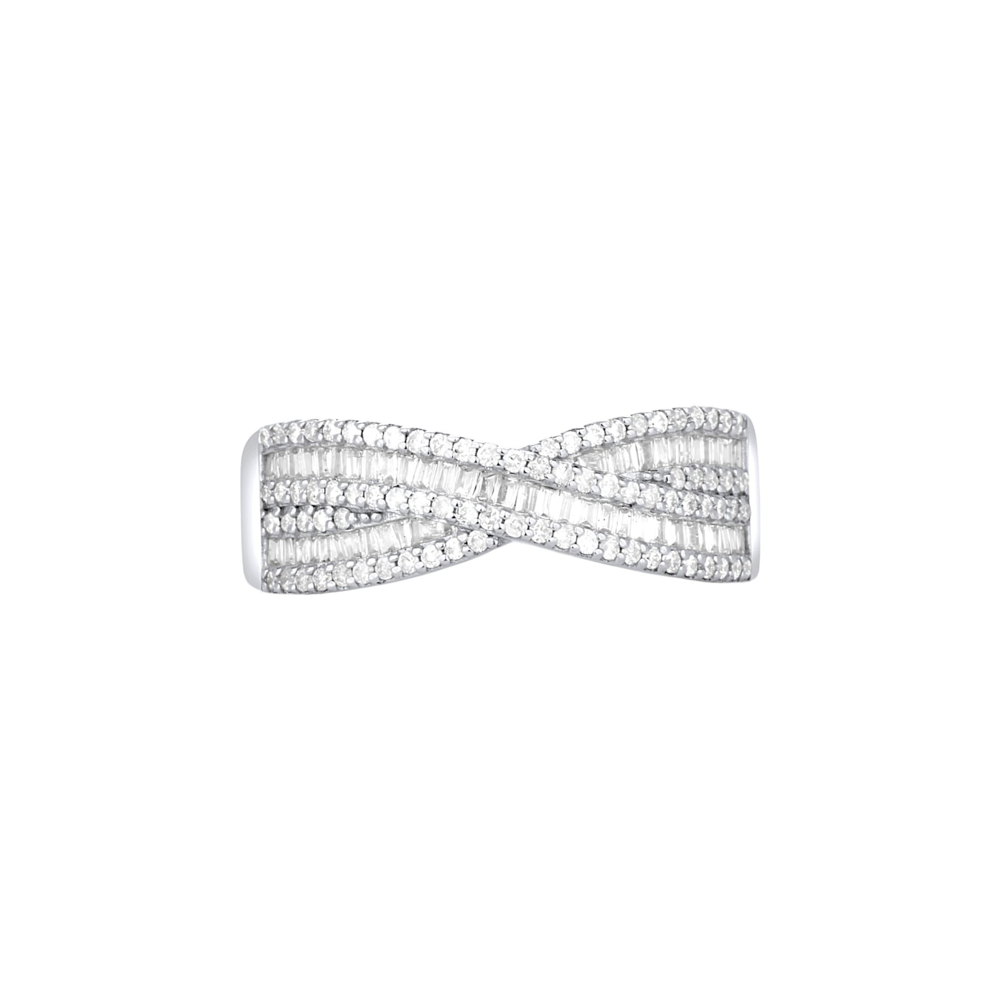 Silver bow-shaped jewelry on a white background