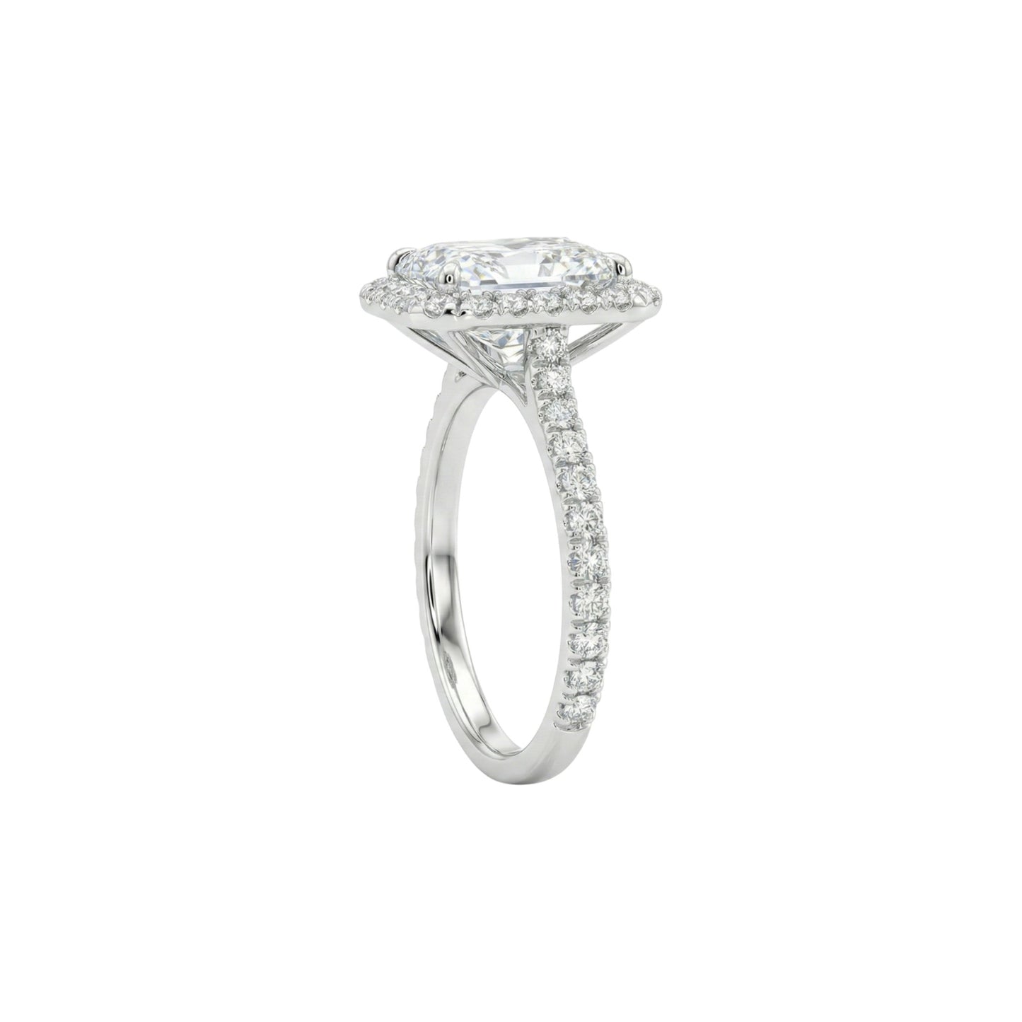 Diamond ring with a white background
