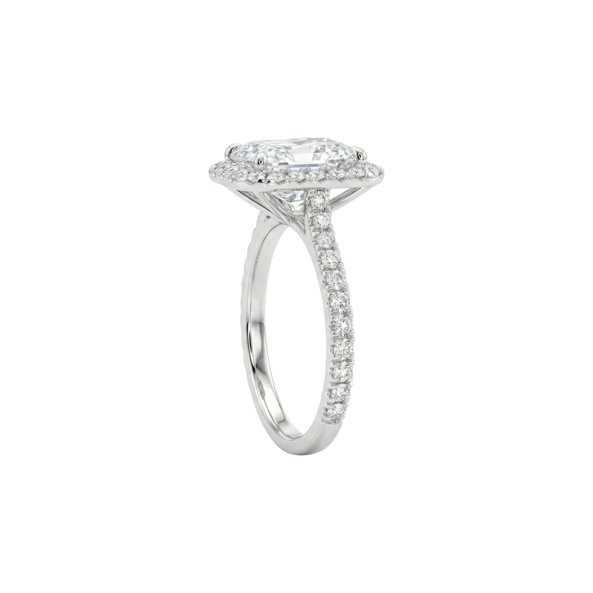 Diamond ring with a white background