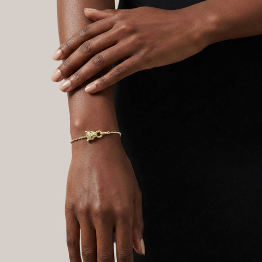 Eternal Panther Head Diamond Bracelet in 18KT Gold