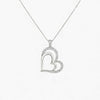Heart-shaped pendant necklace on a white background