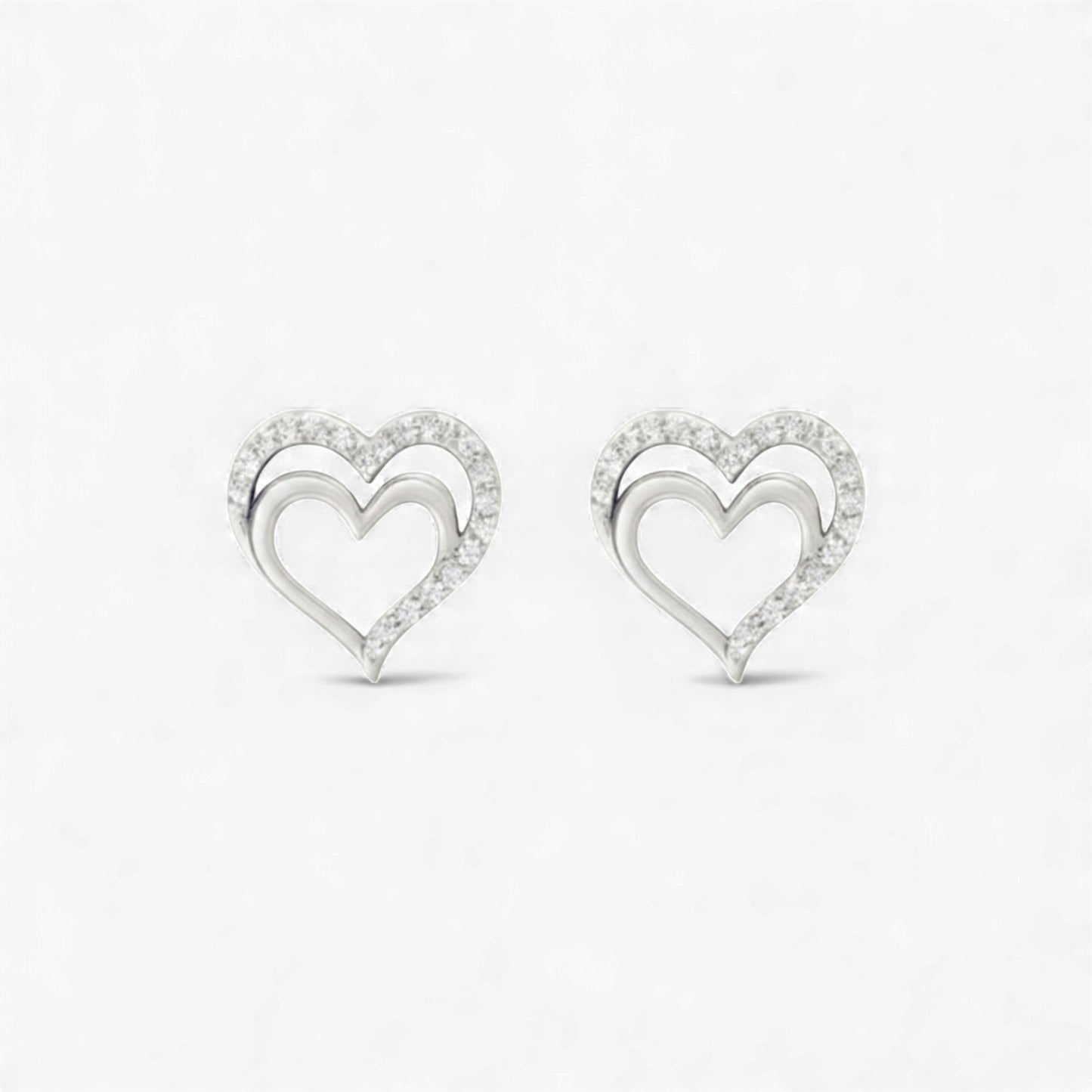 Graceful Heart Studs in 18KT Gold