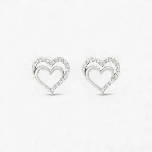 Graceful Heart Studs in 18KT Gold