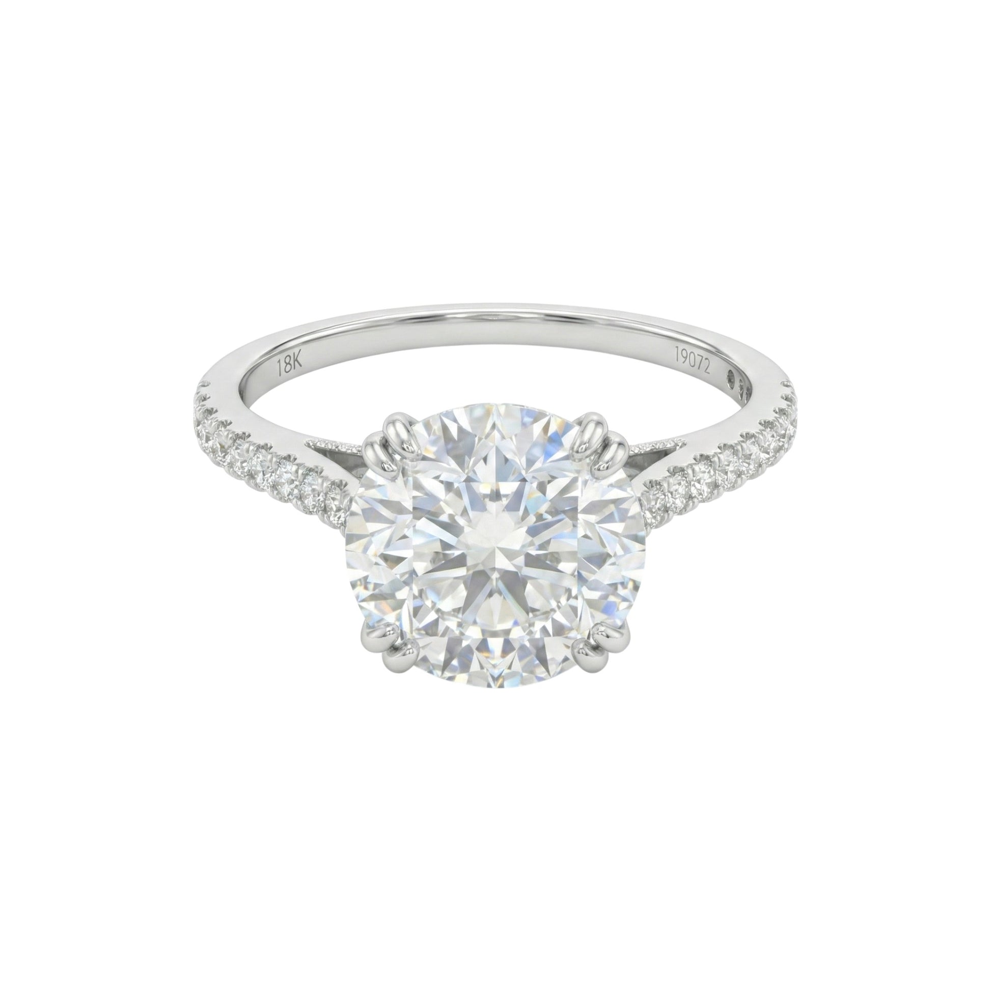 Diamond ring with a white background