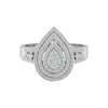 Jade Pear Cut Natural Diamond engagement ring in 18KT gold with pavé-set diamonds