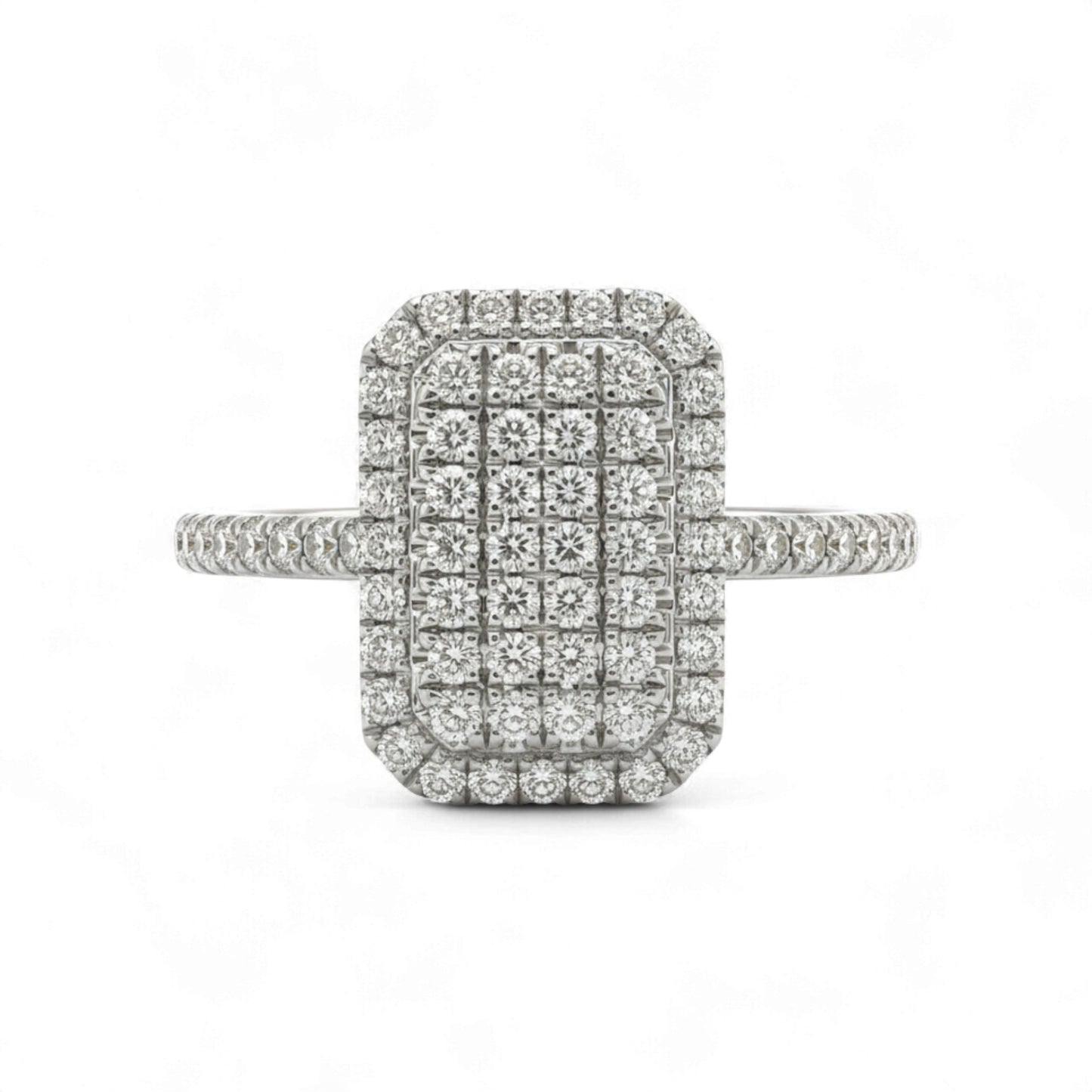 Diamond ring with a white background