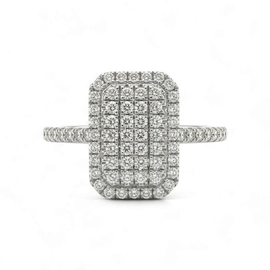 Diamond ring with a white background