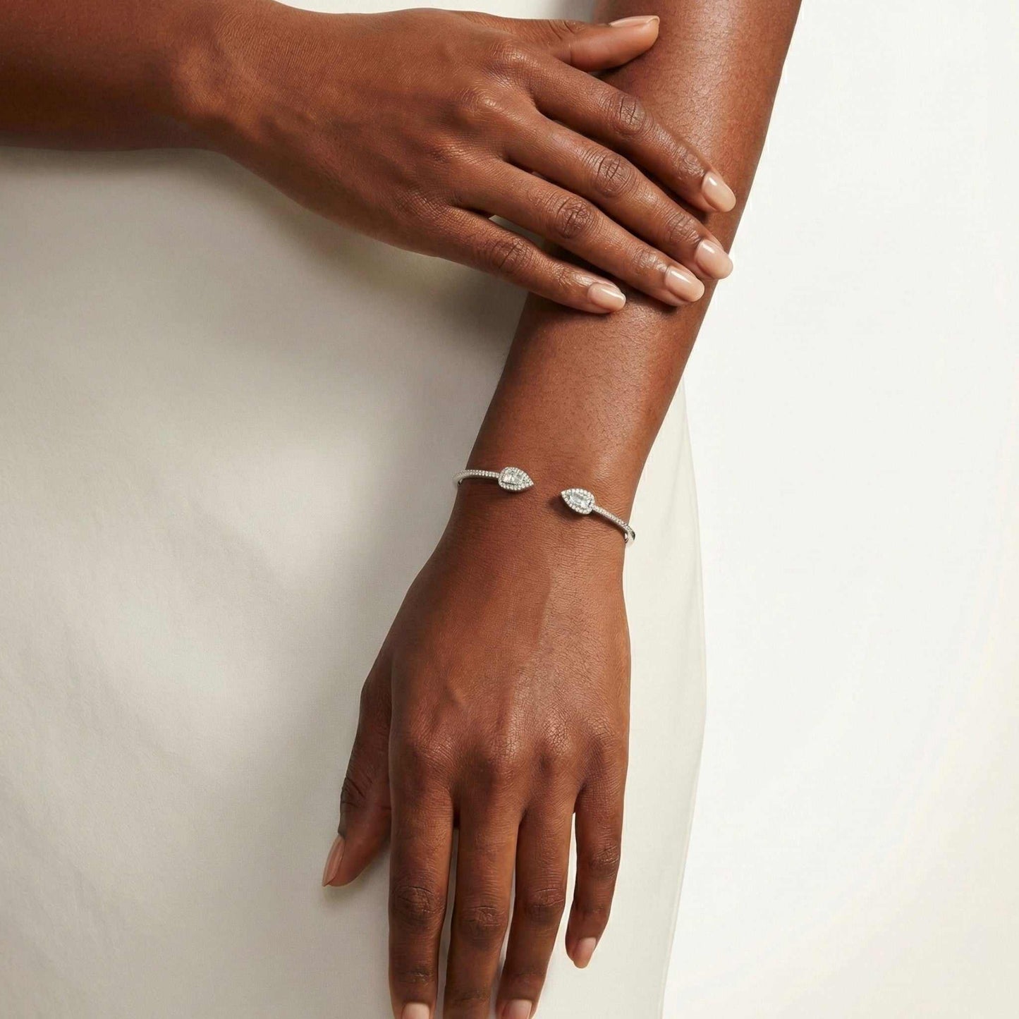 Mabel Moissanite Cuff Bracelet in 925 Sterling Silver