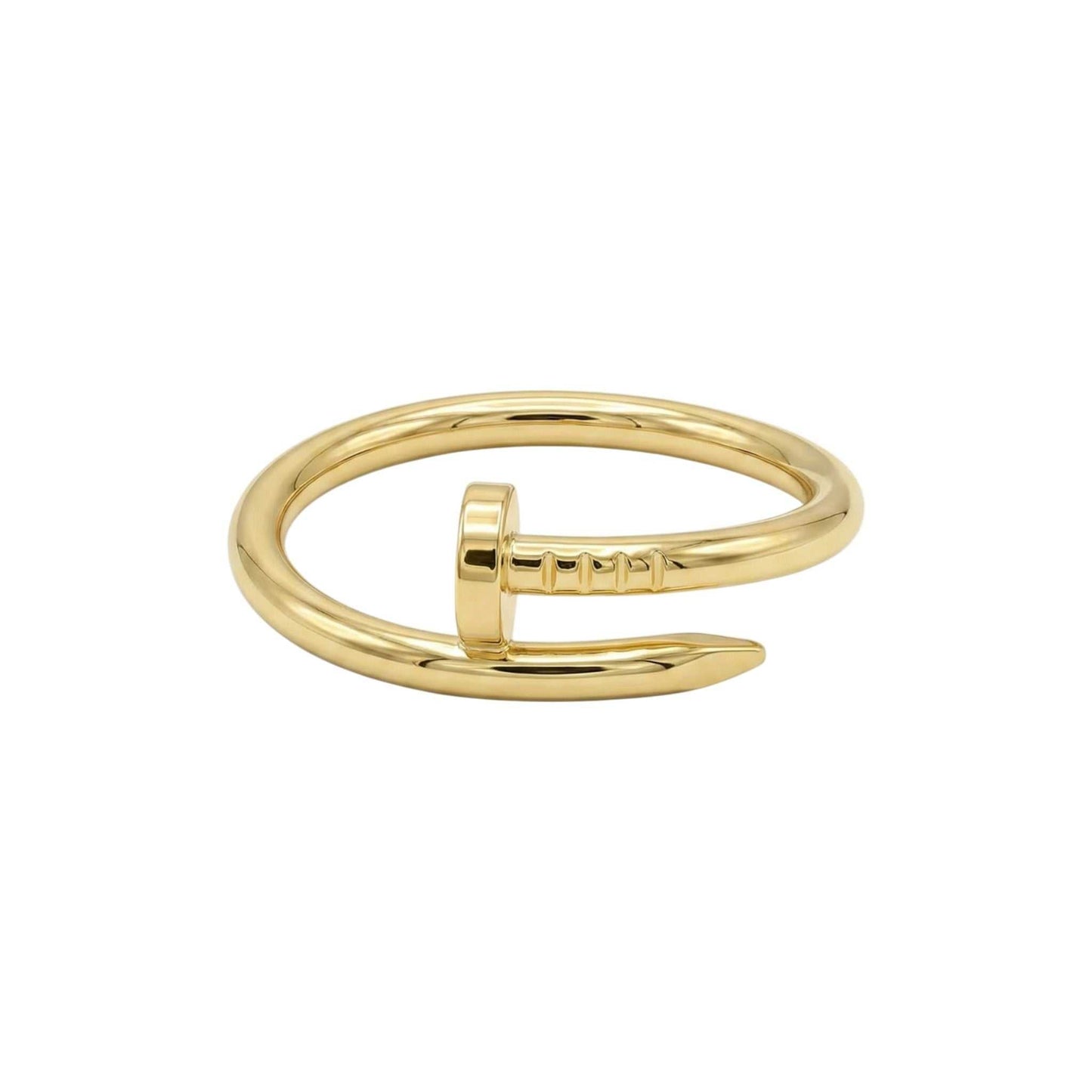 Minimalist Nail Ring in 18KT Gold with sleek, bent nail design and polished finish.