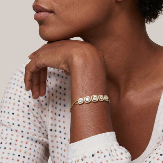 Paris Natural Diamond Tennis Bracelet in 18KT Gold