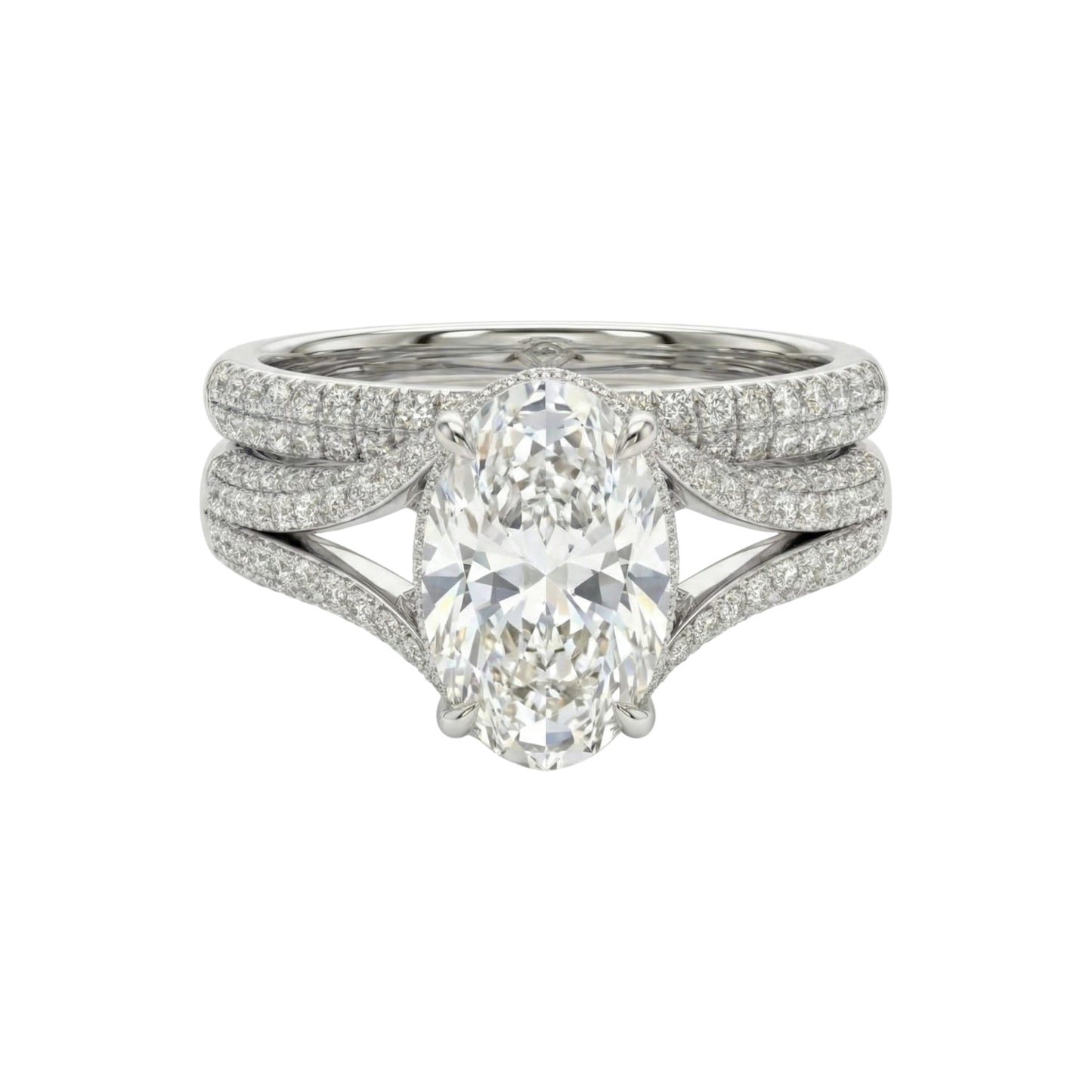 Sophia Moissanite & Natural Diamond Bride Set in 18KT Gold