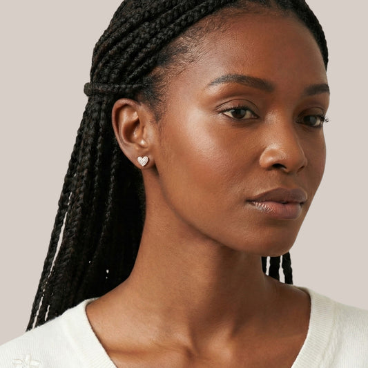 Ava Heart Shape Diamond Studs in 18KT Gold