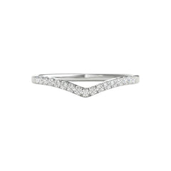 Wishbone Curve CZ Band in  925 Sterling Silver
