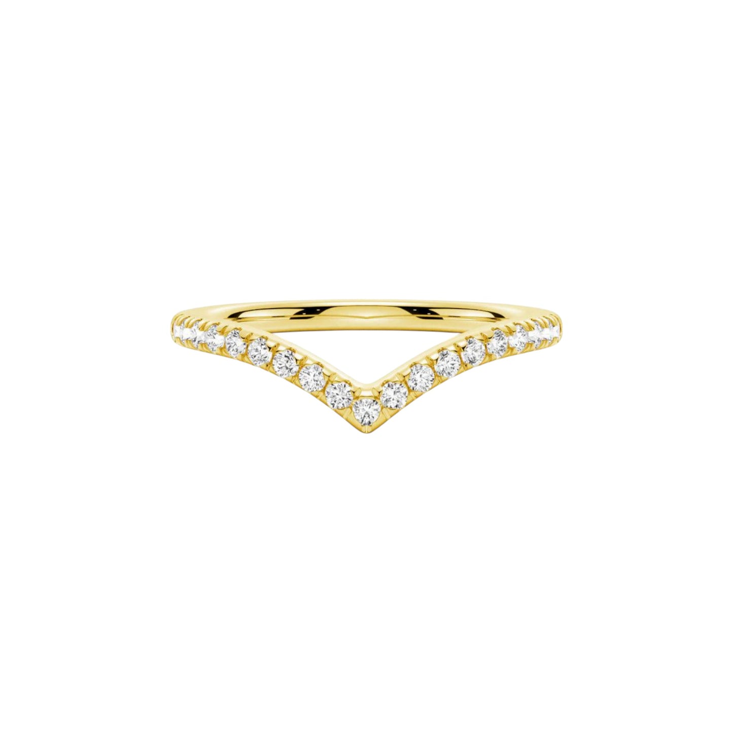 Wishbone Curve Moissanite Band in 18K Gold