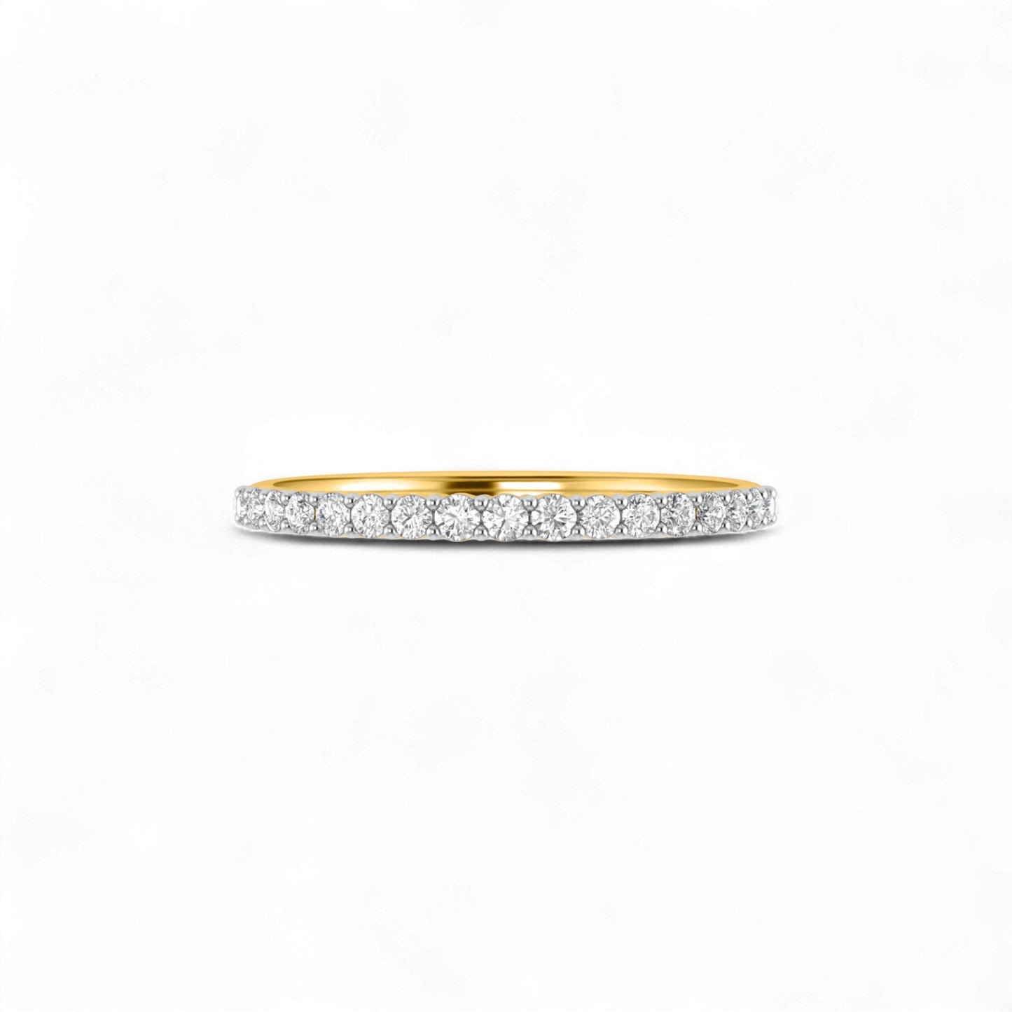1.5MM Pave Diamond Band in 10KT Gold