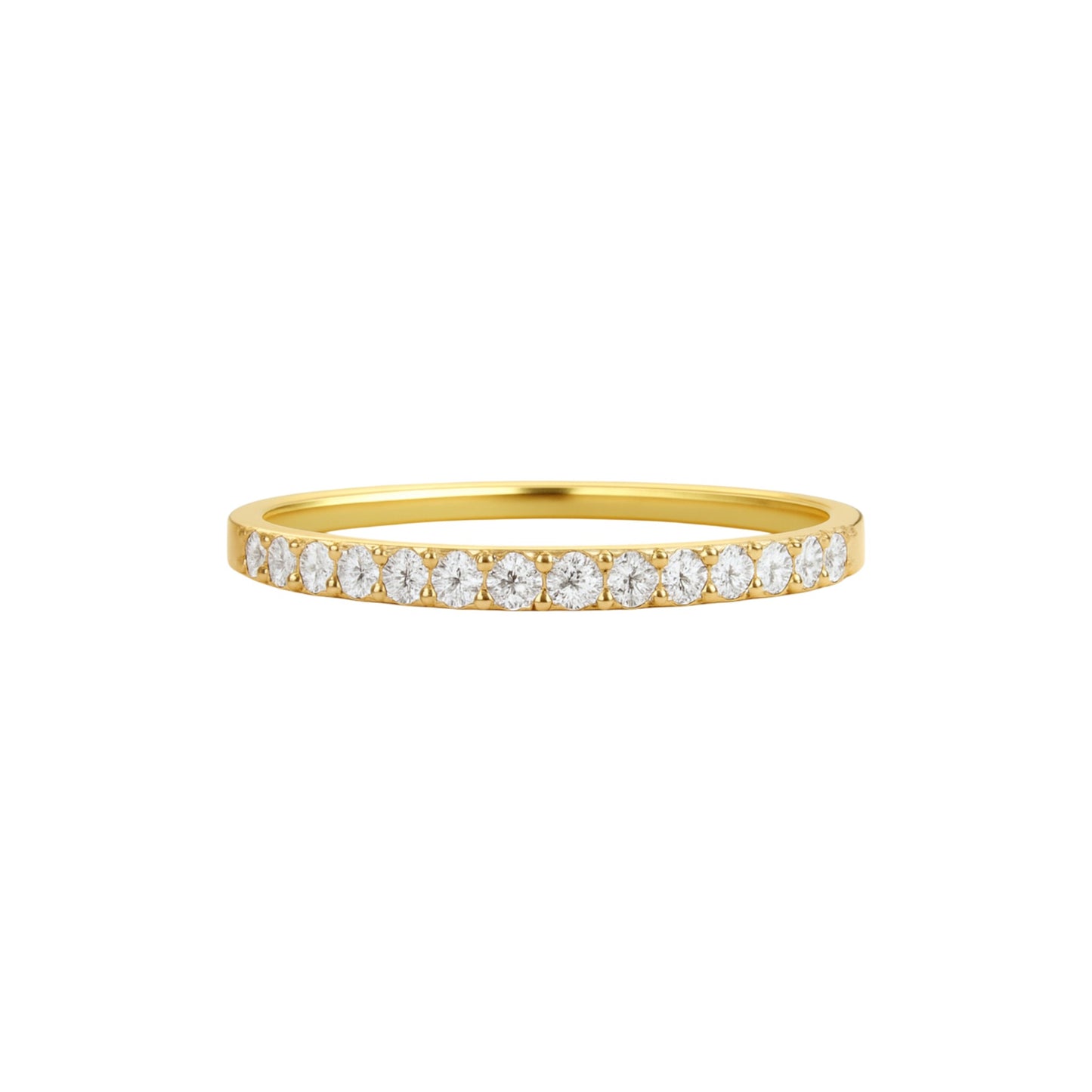1.5MM Pave Natural Diamond Band in 18KT Gold