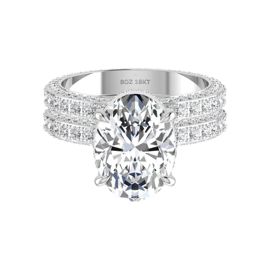 Amina Oval Cut Diamond Bride Set in 18KT Gold
