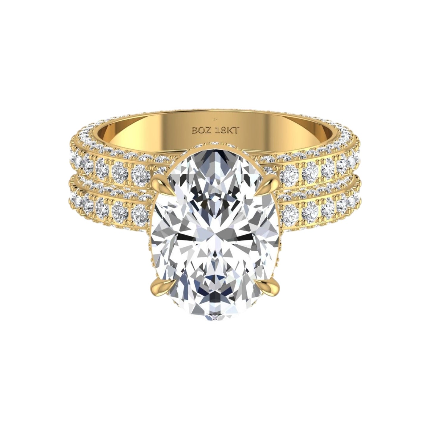 Amina Oval Cut Diamond Bride Set in 18KT Gold