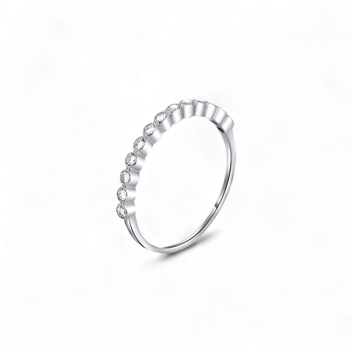 Bezel Eternity CZ Band in 925 Sterling Silver