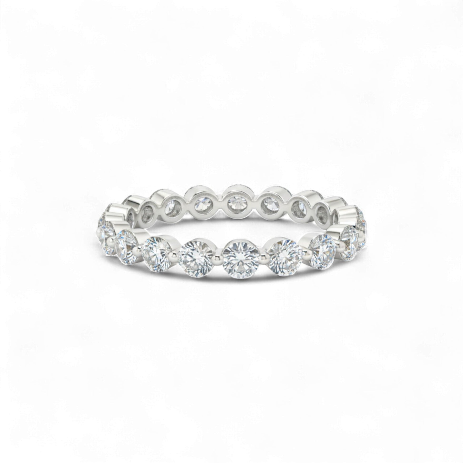 Diamond eternity ring on a white background