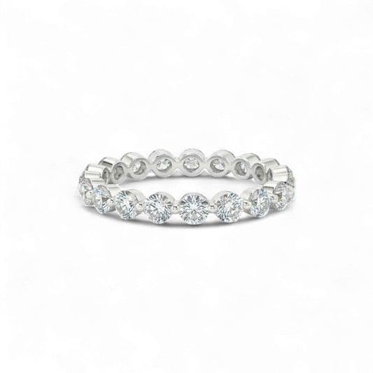 Diamond eternity ring on a white background