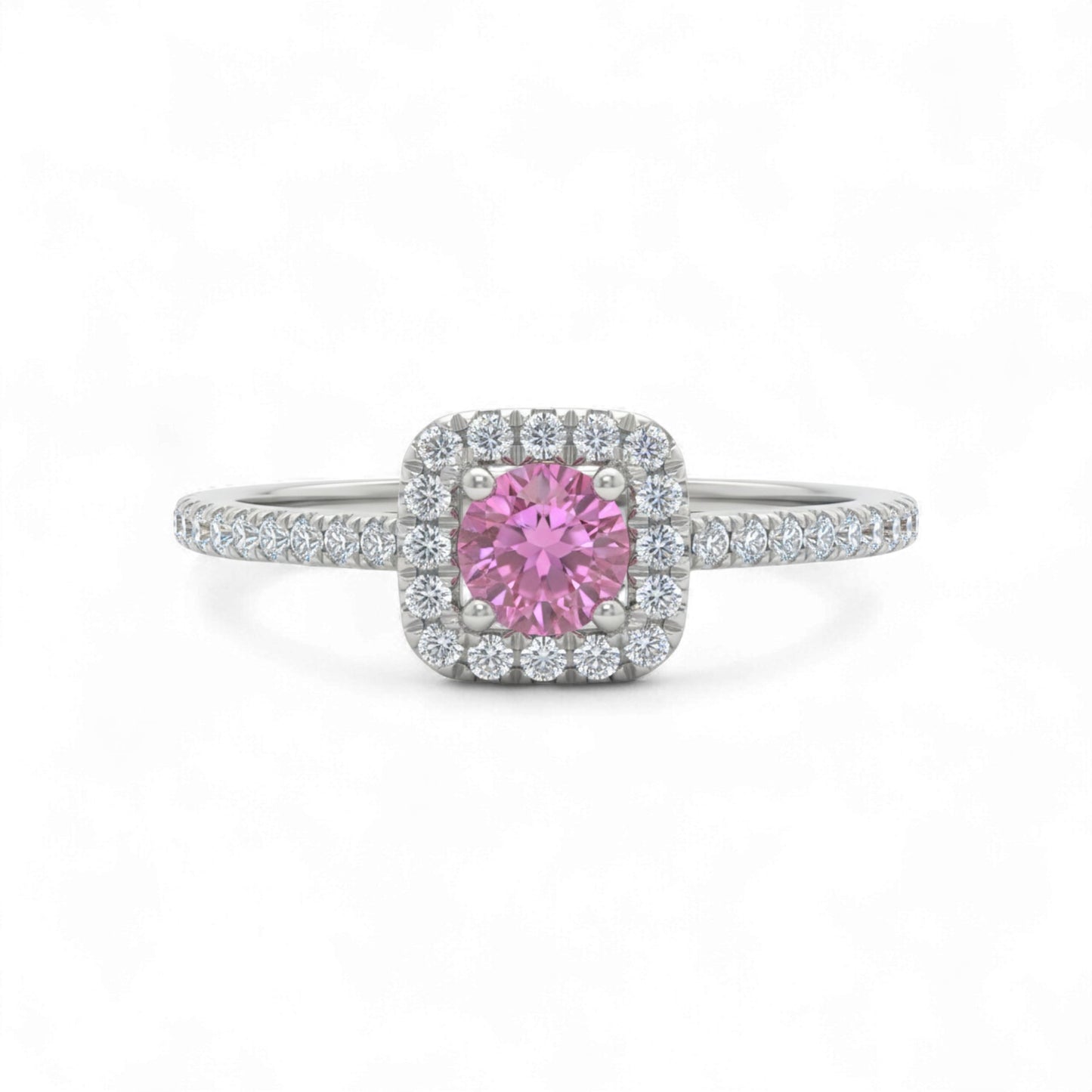 Dainty Cushion Cut CZ Engagement Ring in 925 Sterling Silver
