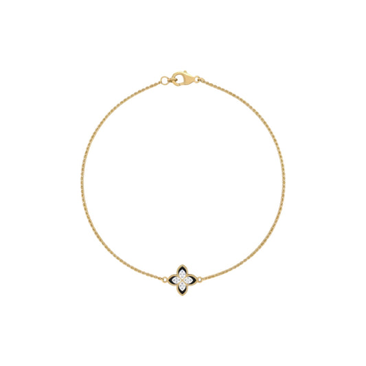 Dual Diamond Clover Bracelet in 18KT Gold