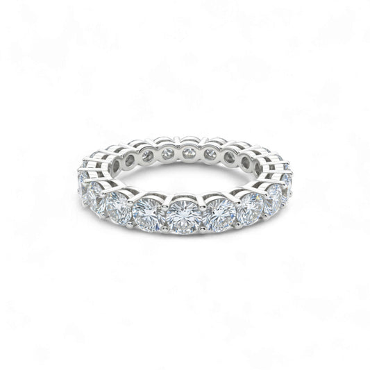 Eternity Round Cut CZ Band in 925 Sterling Silver