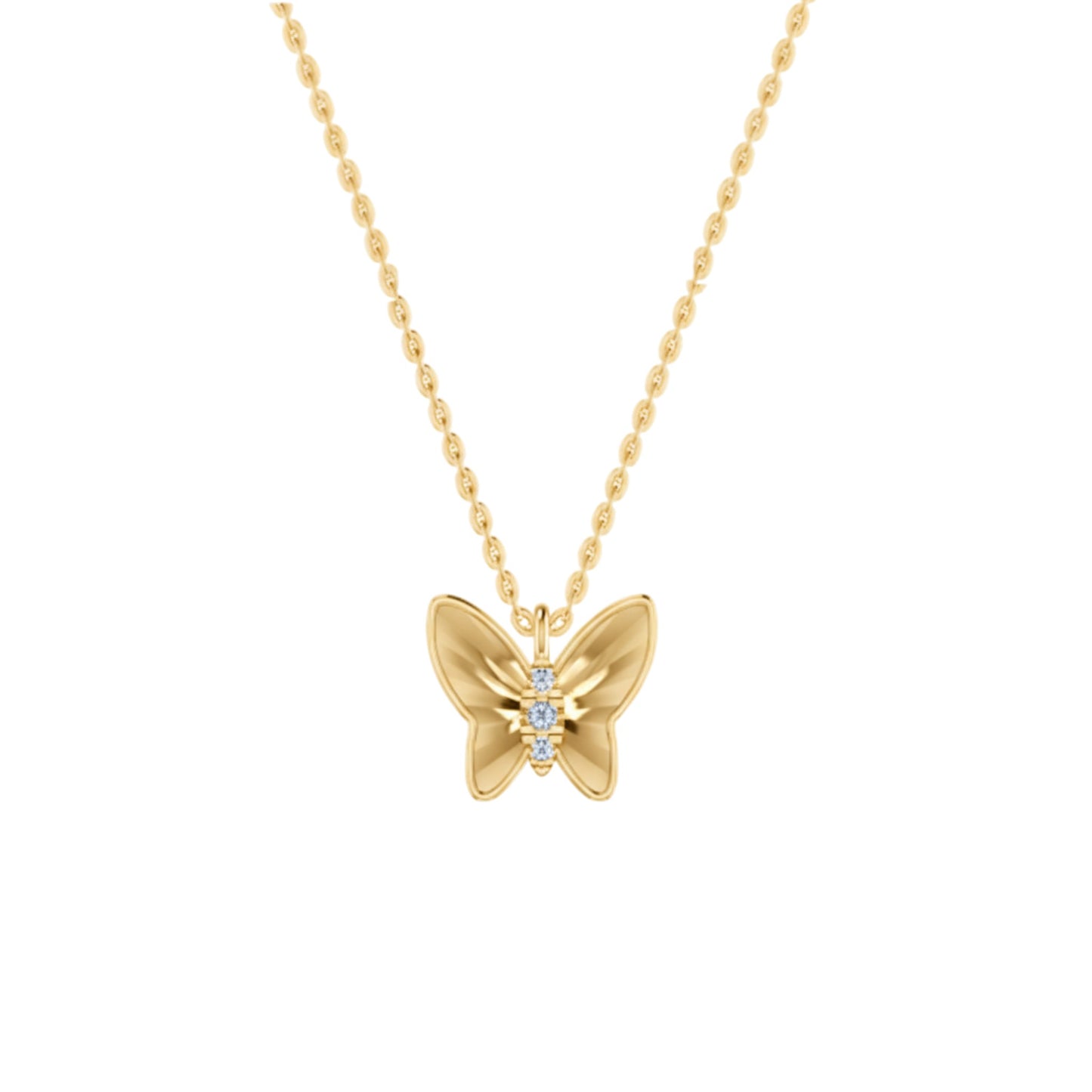 Flutura Butterfly Natural Diamond Necklace in 18KT Gold