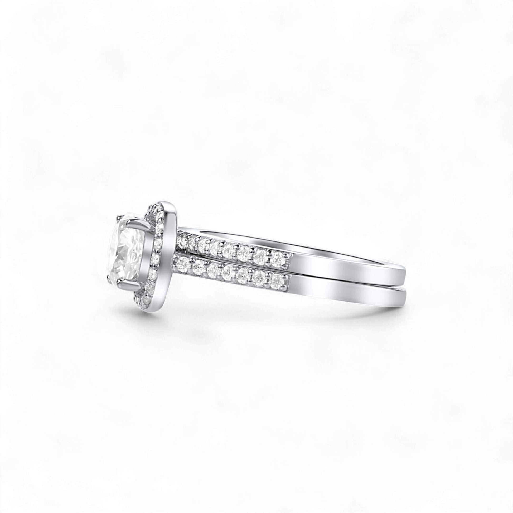 Diamond ring with a white background