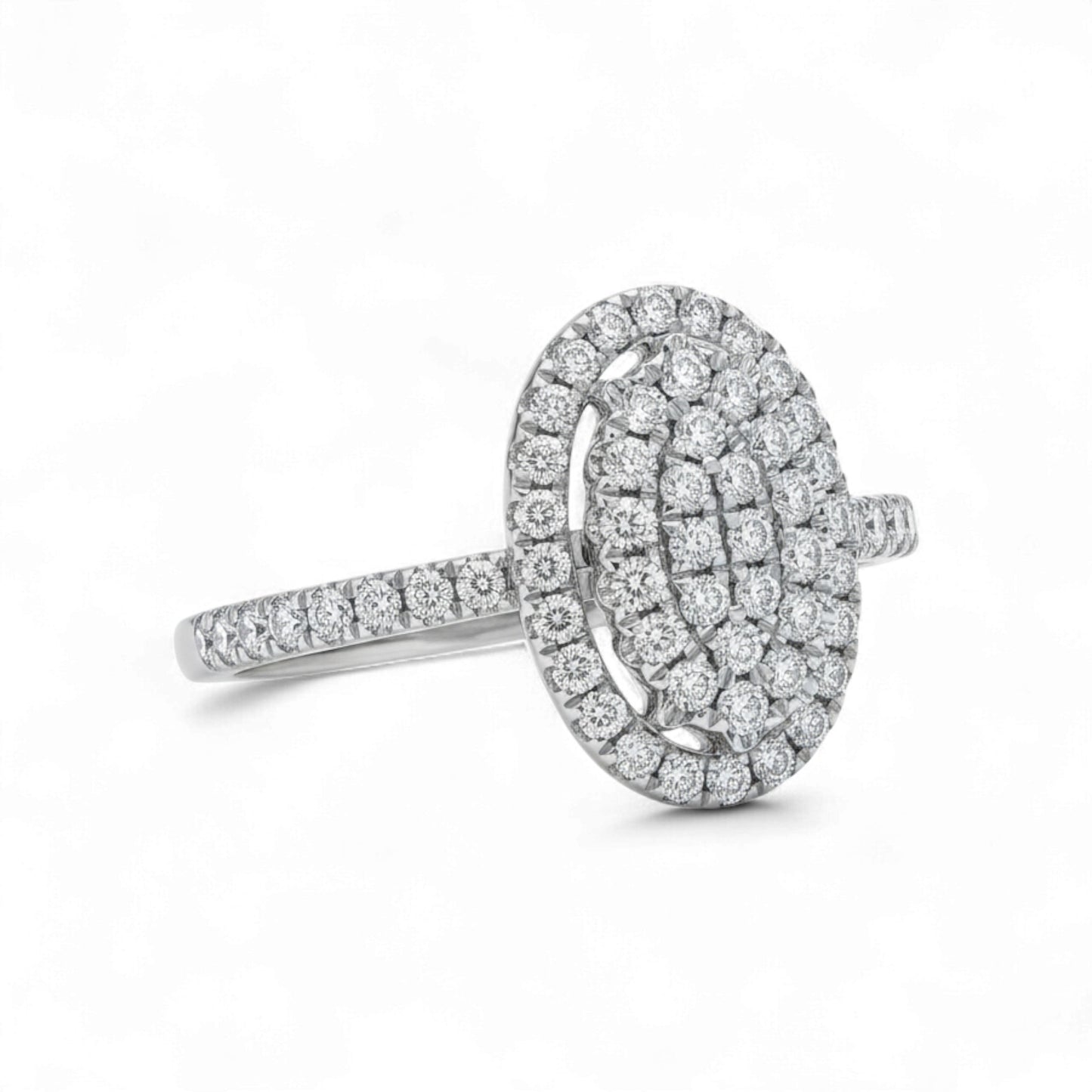 Diamond ring with a white background