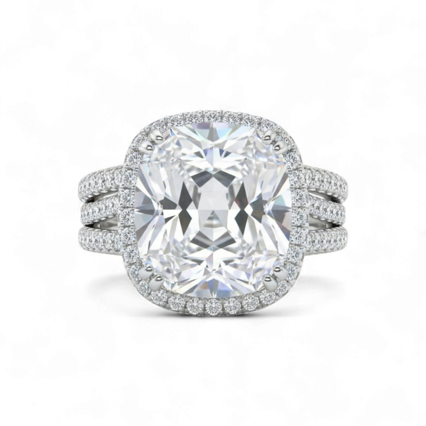 Lesly Cushion Cut CZ Engagement Ring in 925 Sterling Silver
