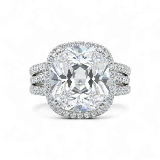 Lesly Cushion Cut CZ Engagement Ring in 925 Sterling Silver