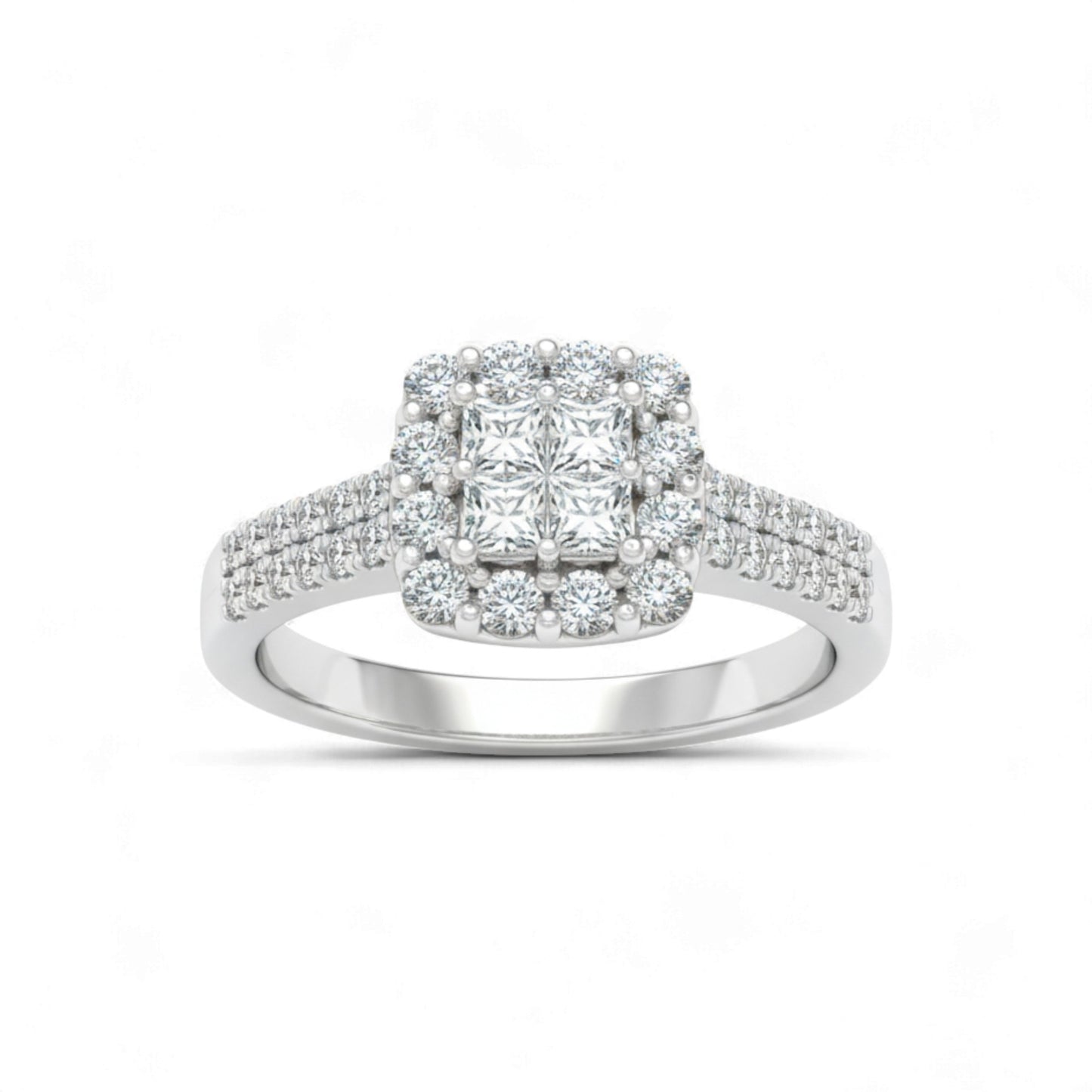 Diamond ring with a white background