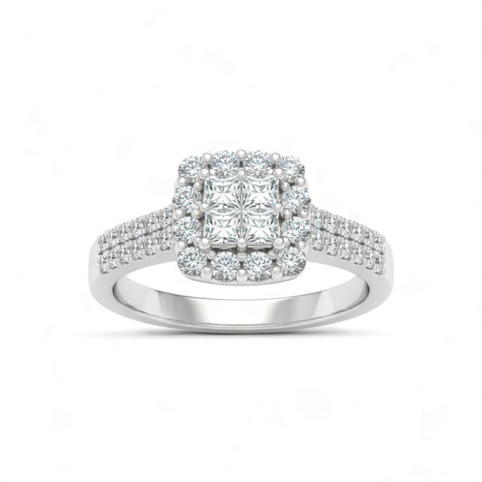 Diamond ring with a white background